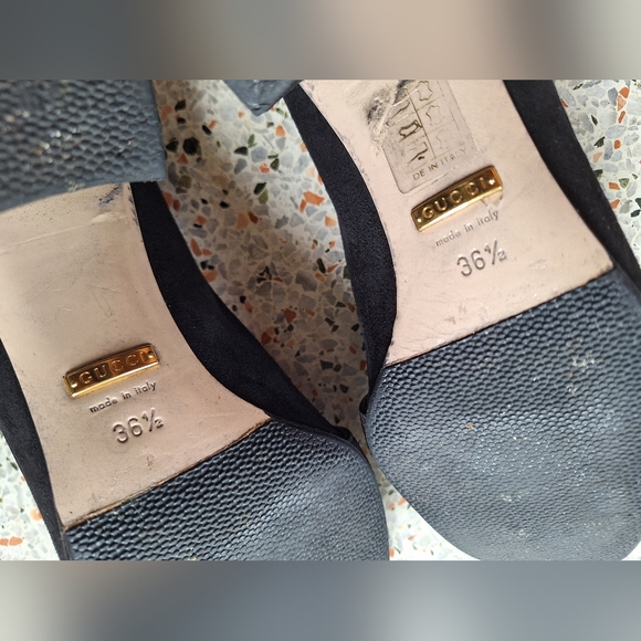 Gucci Marmont Suede Fringe GG Logo‎ Loafer Pumps - Picture 16 of 17